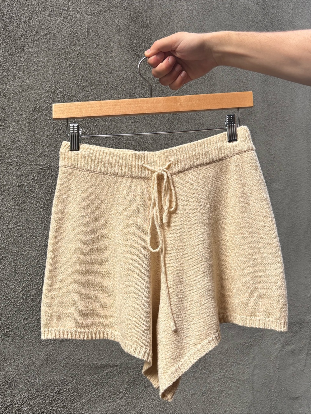 Vagabond Knit Drawstring Women’s Shorts — Cream